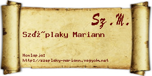 Széplaky Mariann névjegykártya